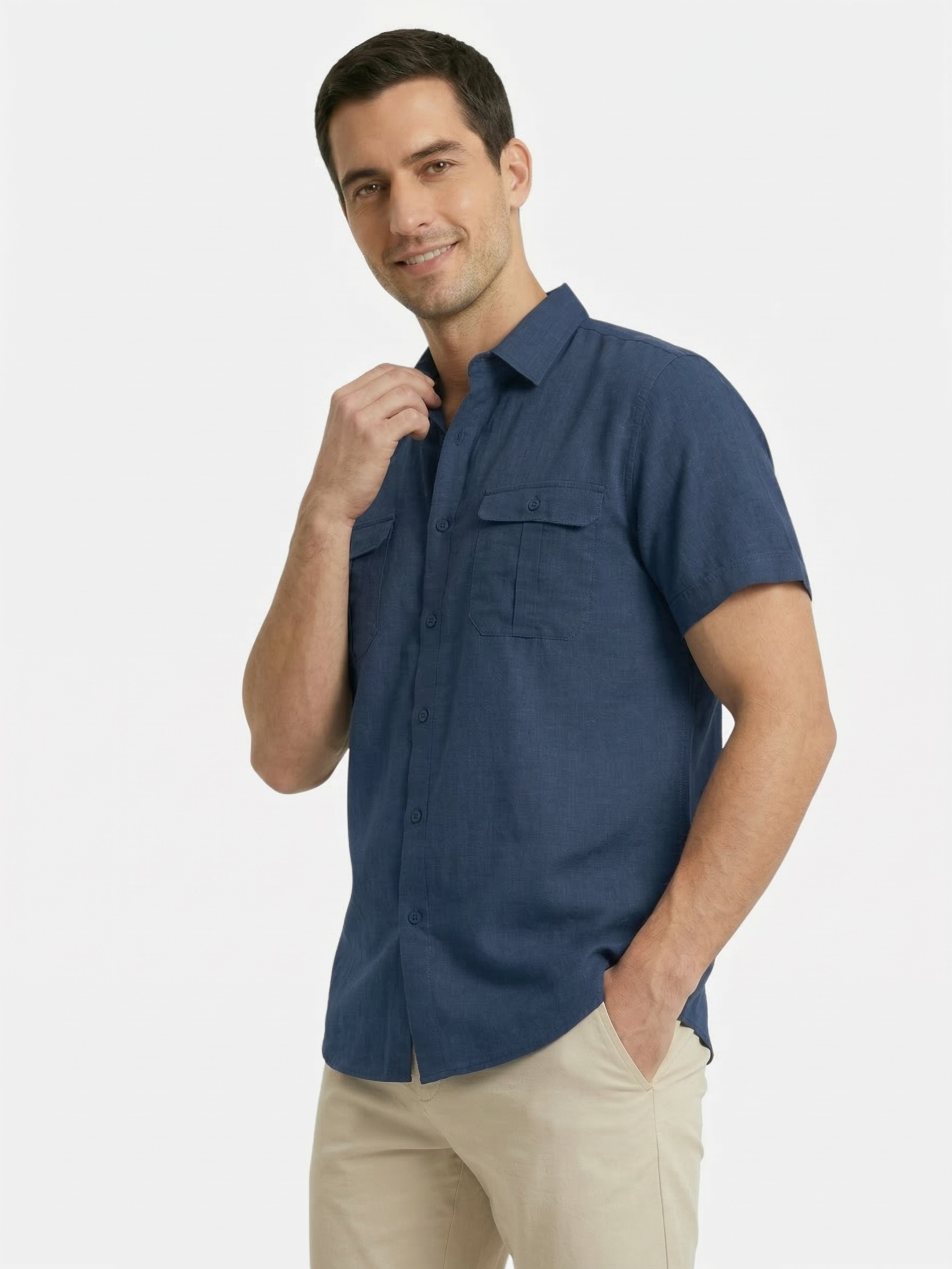 Lightweight and breathable men's summer shirt – elegant short sleeves