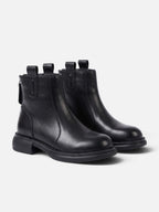Bottines Femme Cuir Semelle Épaisse Zip Arrière