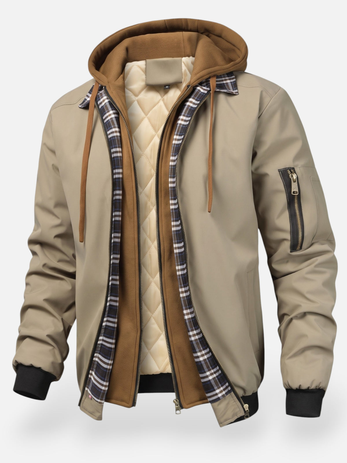 Blouson Bombardier Homme à Capuche Matelassé