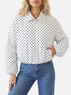Blouson Bombardier Femme Court à Pois