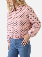 Blouson Bombardier Femme Court à Pois