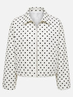 Blouson Bombardier Femme Court à Pois