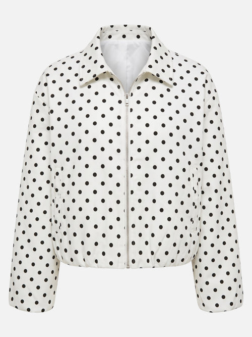 Blouson Bombardier Femme Court à Pois