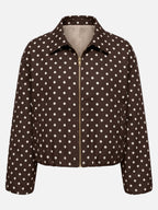 Blouson Bombardier Femme Court à Pois