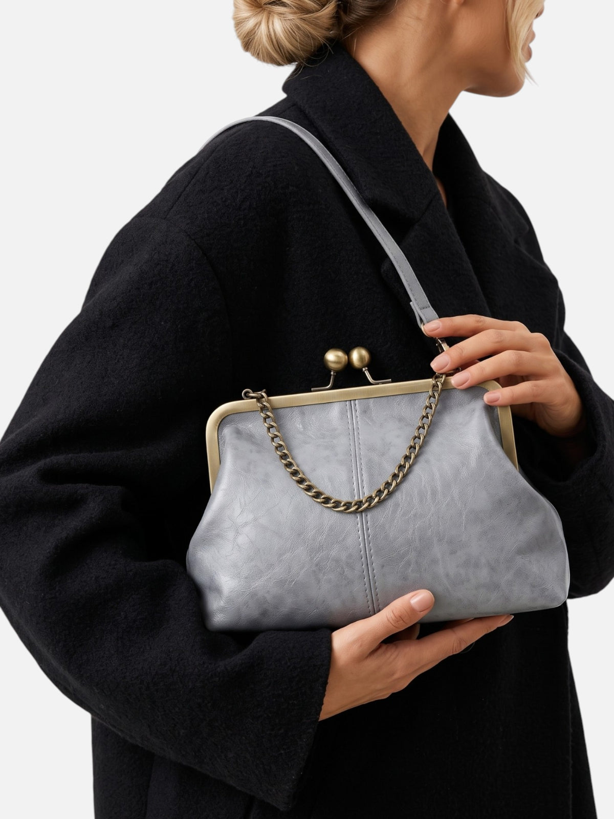Sac Bandoulière Femme Simili Cuir Fermoir Clic Clac