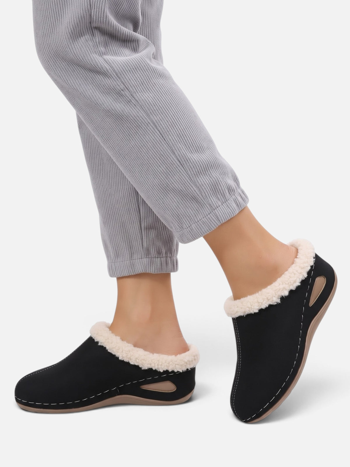 Chaussons Mules Femme Fausse Fourrure