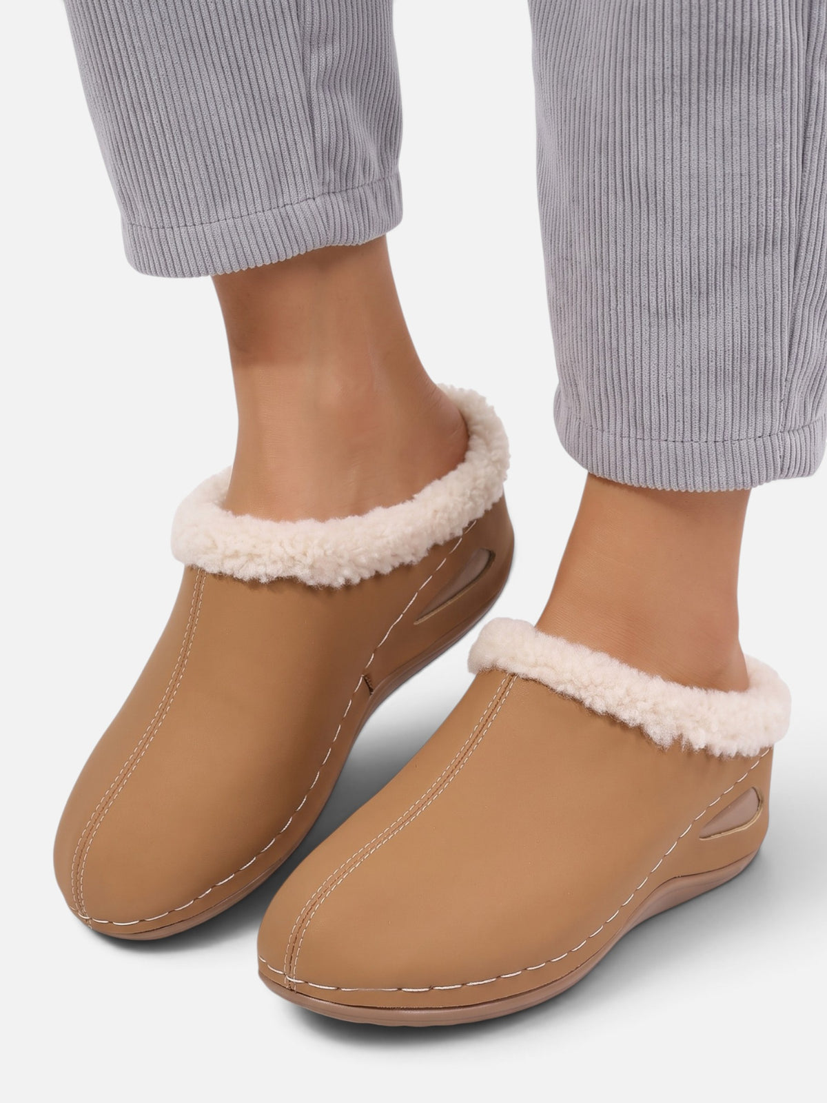 Chaussons Mules Femme Fausse Fourrure