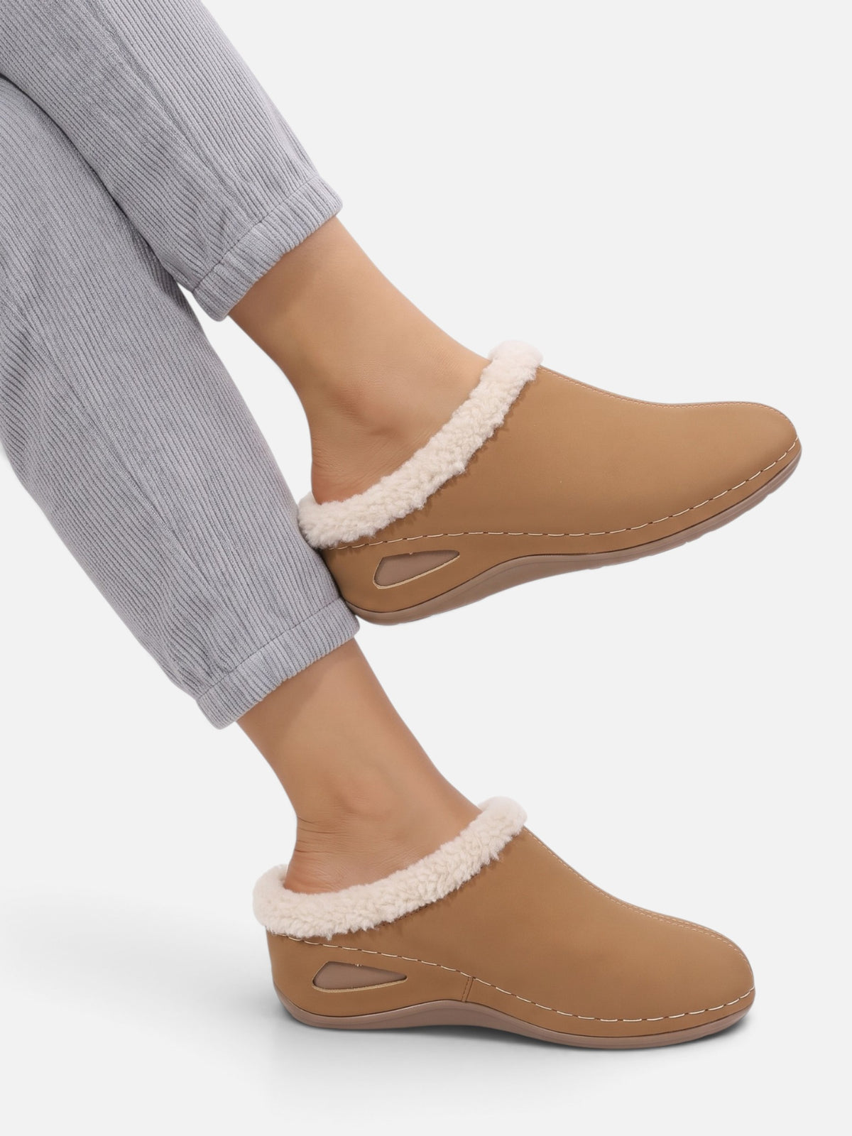 Chaussons Mules Femme Fausse Fourrure