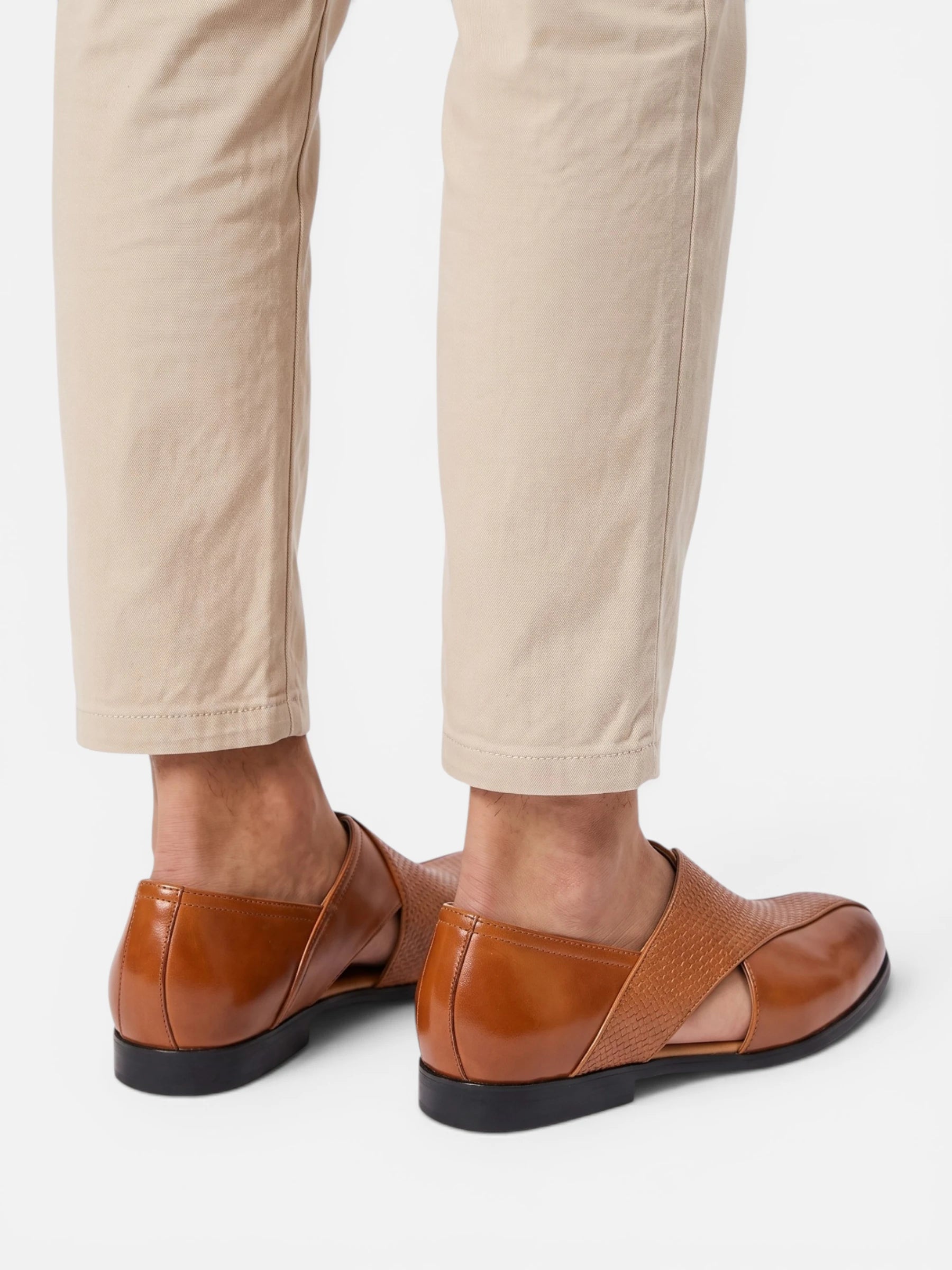 Sandales Homme Cuir Tressé Bout Fermé