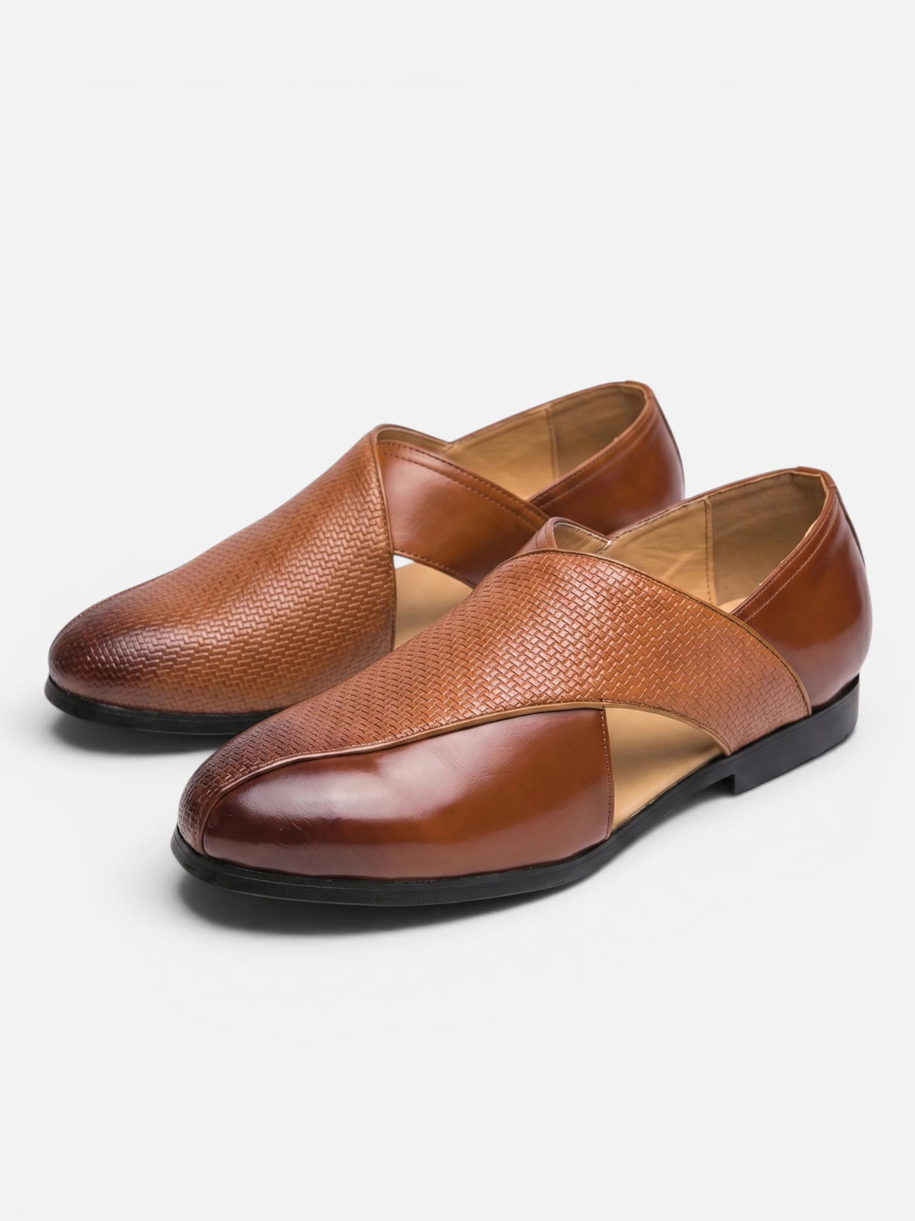 Sandales Homme Cuir Tressé Bout Fermé