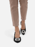 Women’s Tweed Diamante Buckle Heels