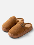 Chaussons Femme Plateforme Peluche à Boucle