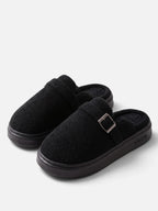 Chaussons Femme Plateforme Peluche à Boucle