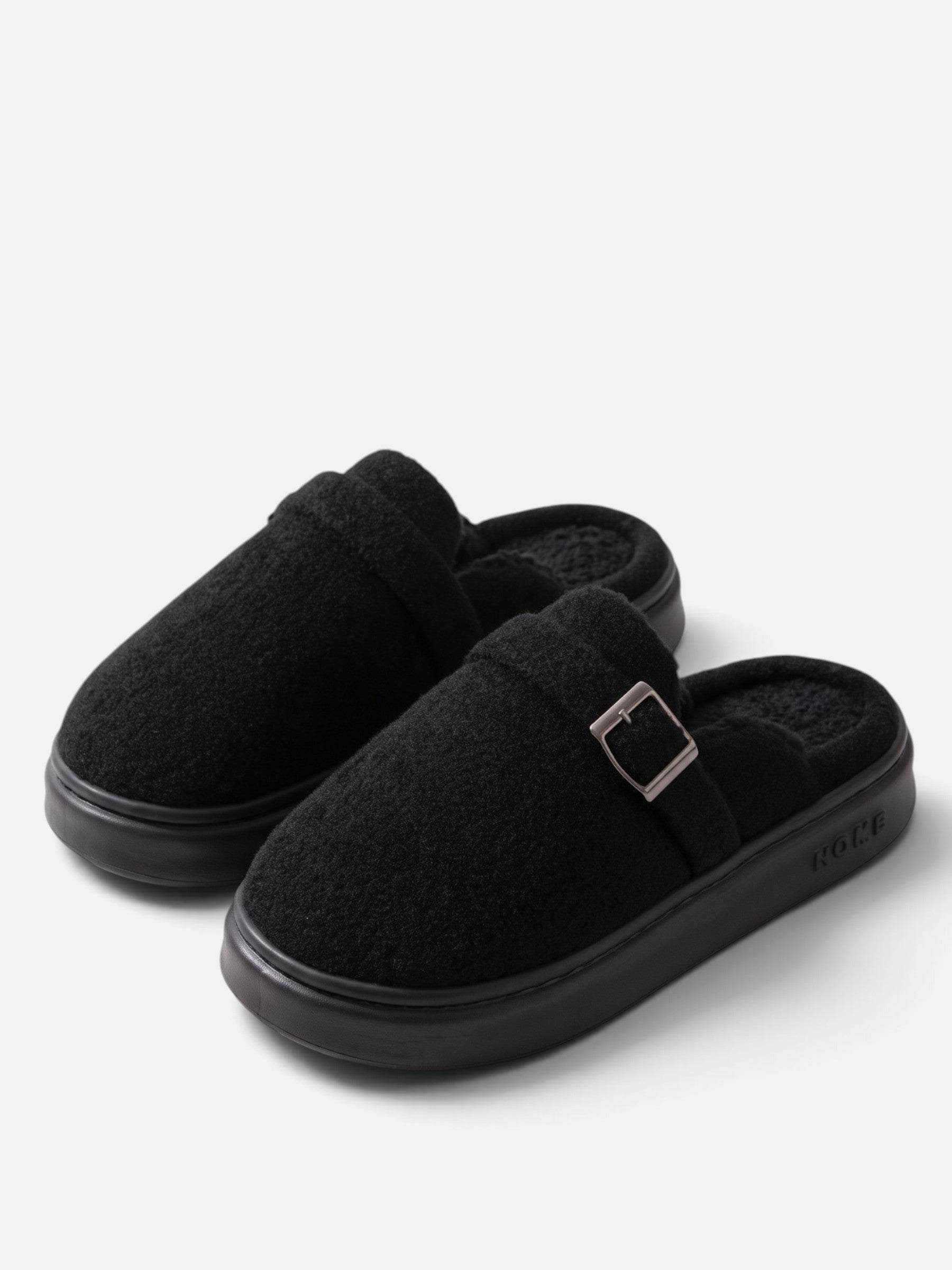 Chaussons Femme Plateforme Peluche à Boucle