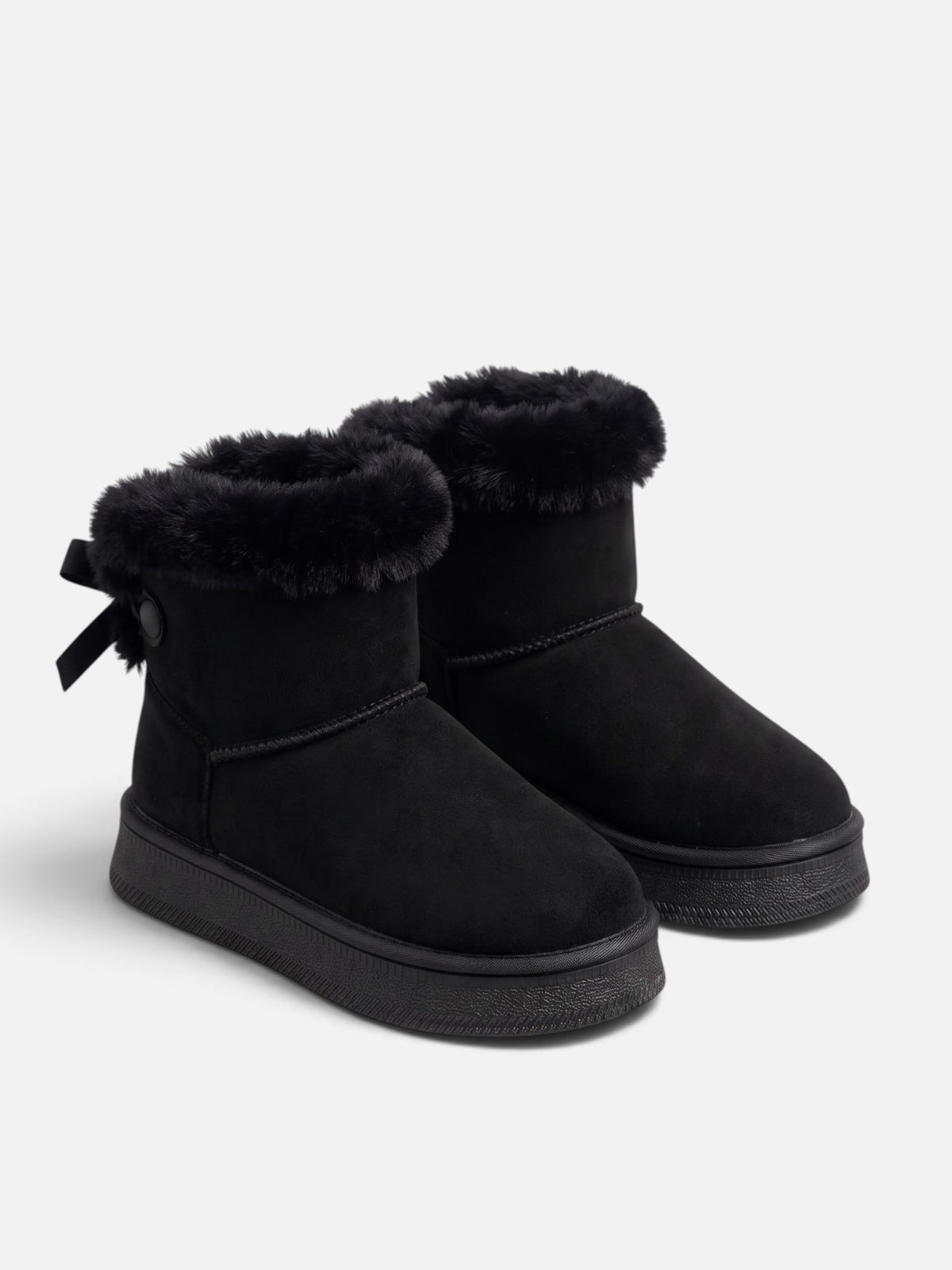Bottines Femme Fourrées Suédine à Noeud