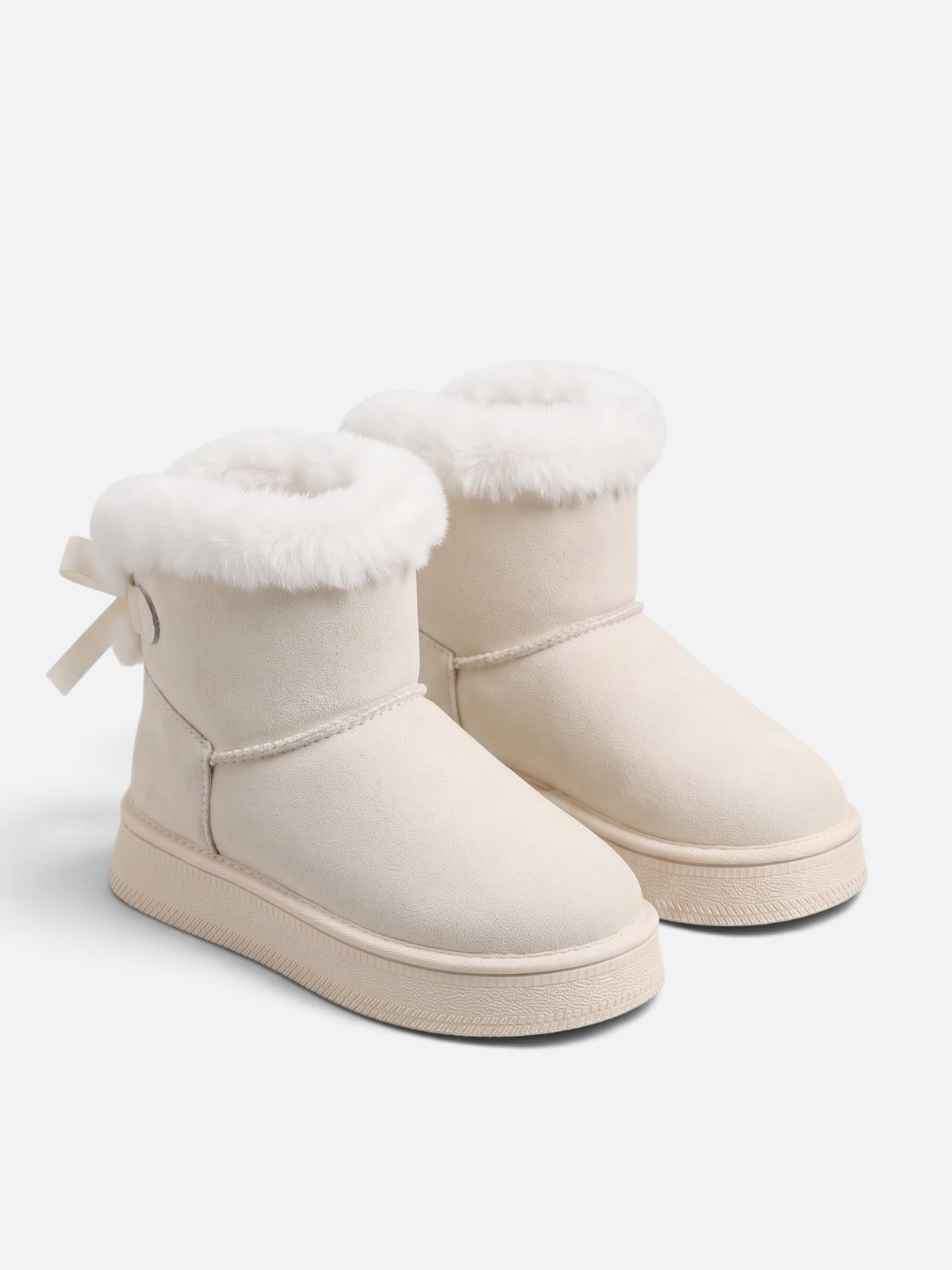 Bottines Femme Fourrées Suédine à Noeud