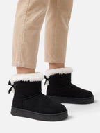 Bottines Femme Fourrées Suédine à Noeud