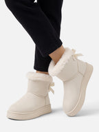 Bottines Femme Fourrées Suédine à Noeud
