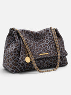Sac Porté Épaule Femme Imprimé Léopard à Chaîne