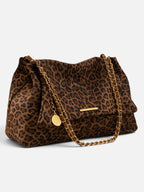 Sac Porté Épaule Femme Imprimé Léopard à Chaîne