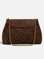 Sac Porté Épaule Femme Imprimé Léopard à Chaîne