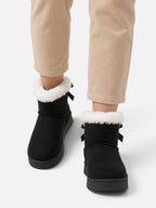 Bottines Femme Fourrées Suédine à Noeud