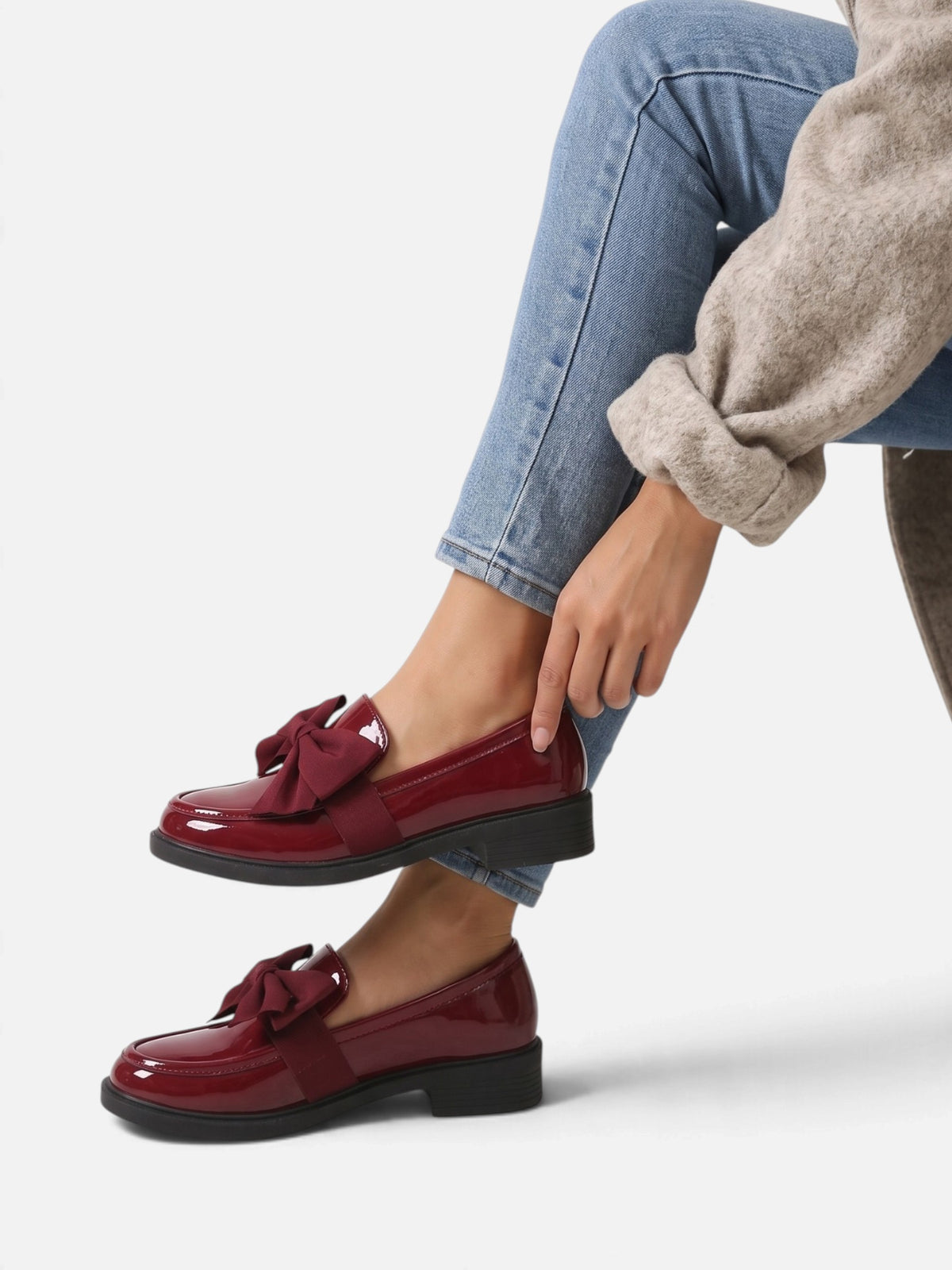 Mocassins Femme Vernis Noeud