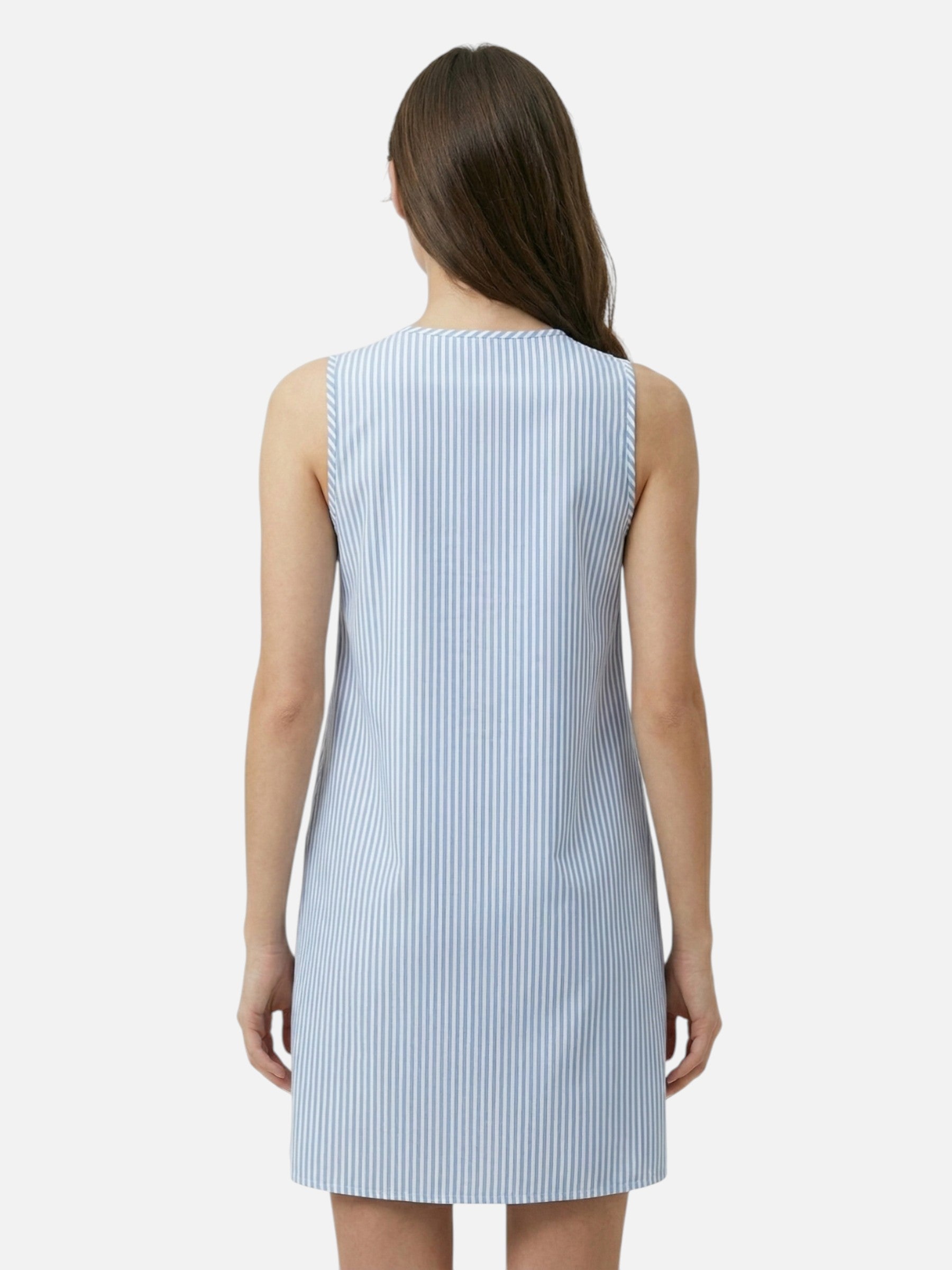 Robe d’été rayée femme avec poches et anneaux