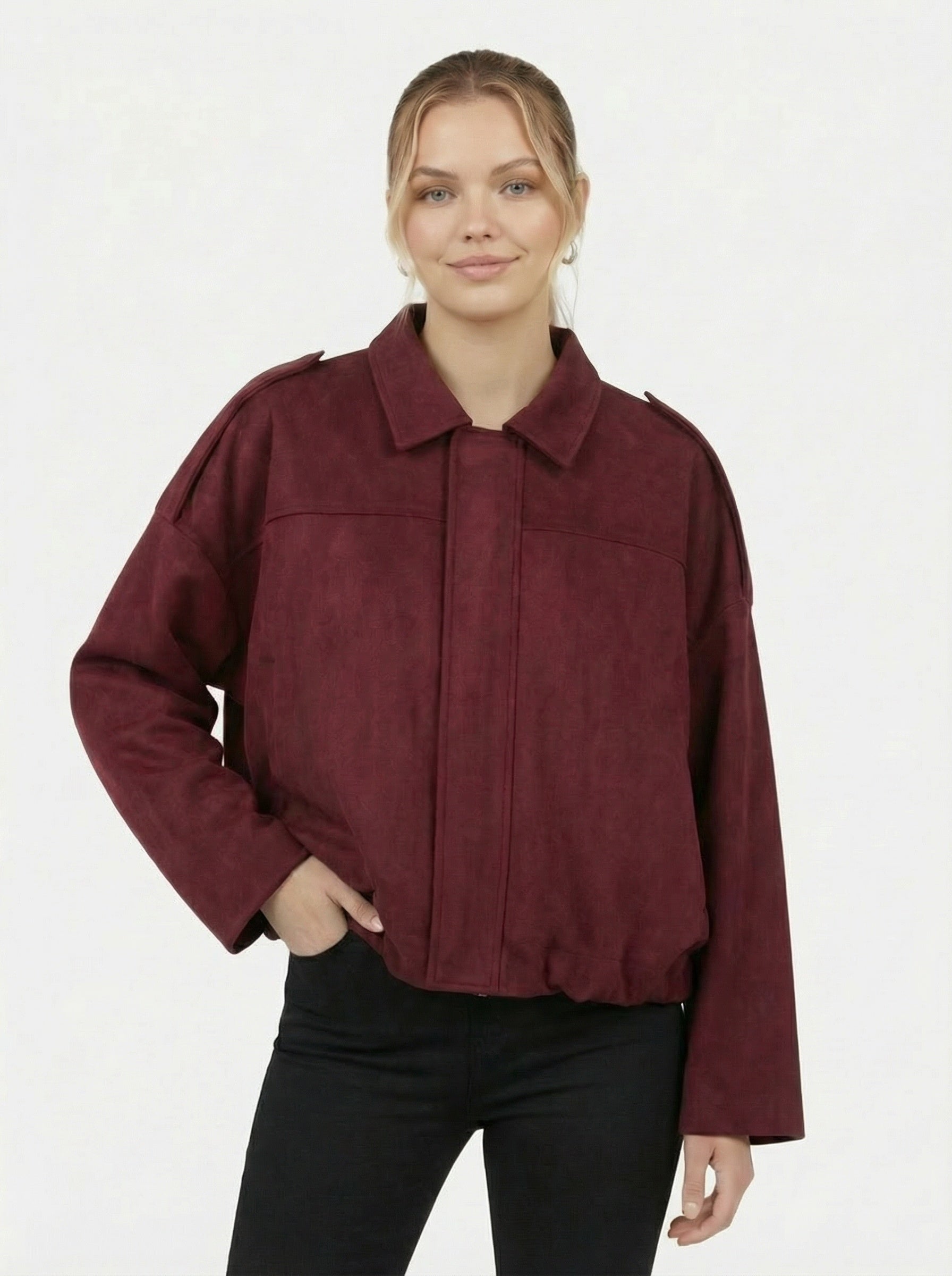 Veste bomber vintage zippée pour femme
