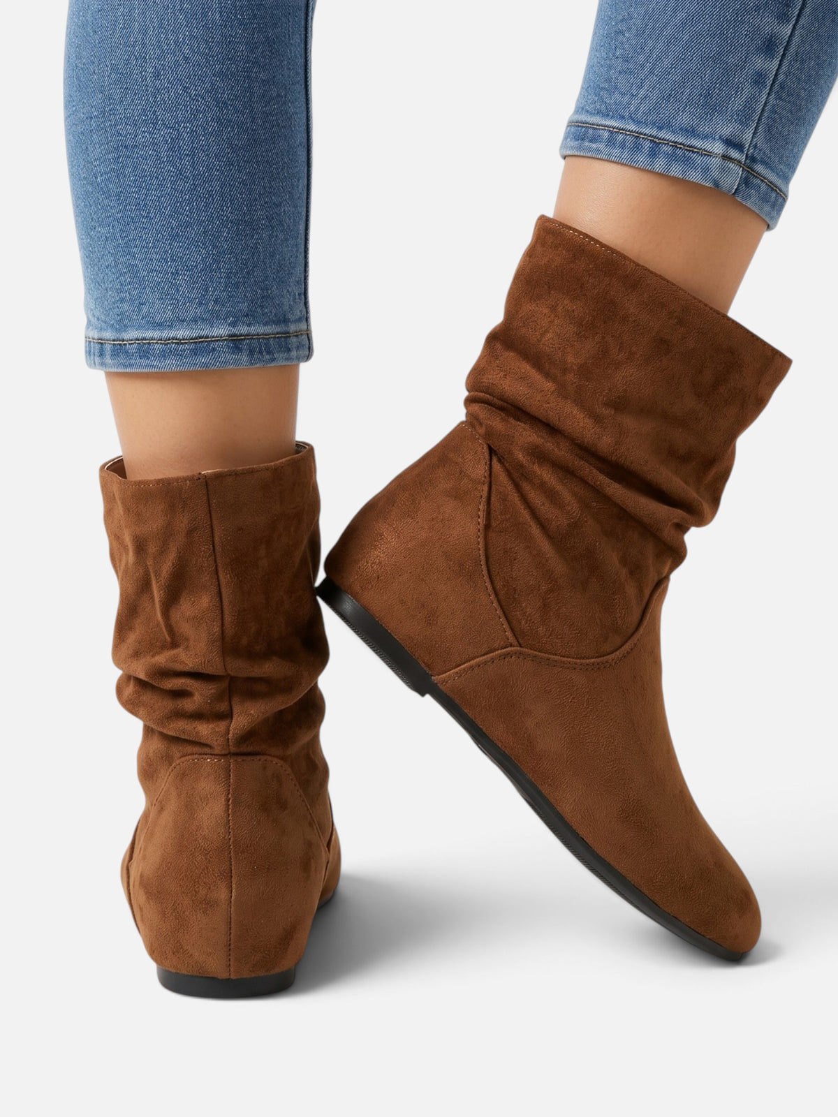 Bottes Suédine Femme Slouchy Mi-Mollet
