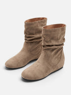 Bottes Suédine Femme Slouchy Mi-Mollet