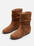 Bottes Suédine Femme Slouchy Mi-Mollet