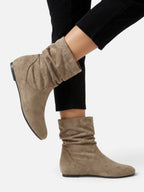 Bottes Suédine Femme Slouchy Mi-Mollet