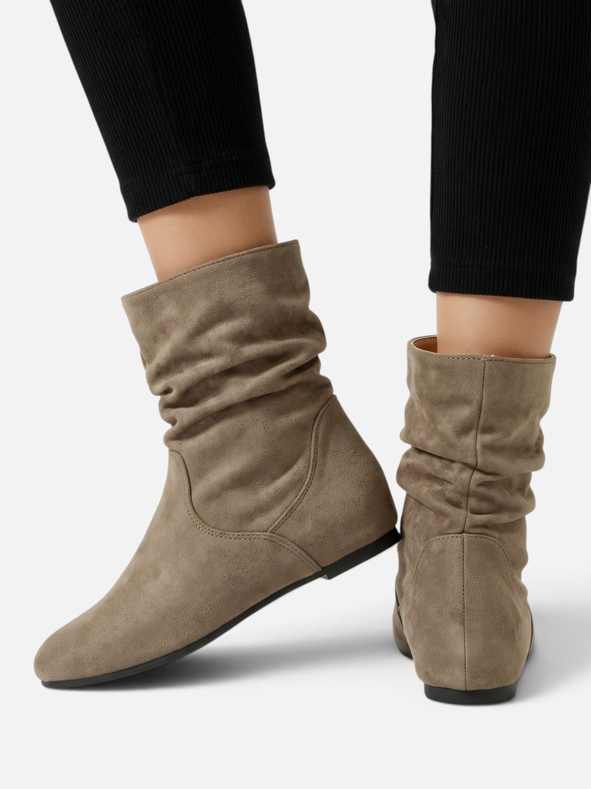 Bottes Suédine Femme Slouchy Mi-Mollet
