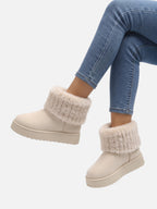 Bottines Femme Suédine Fausse Fourrure Revers Plateforme