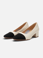 Escarpins Femme Bout Contrasté Talon Bloc