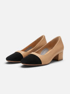 Escarpins Femme Bout Contrasté Talon Bloc