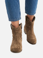 Bottines Femme Western Effet Daim