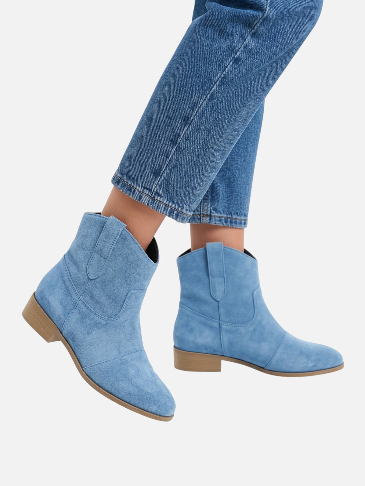 Bottines Femme Western Effet Daim