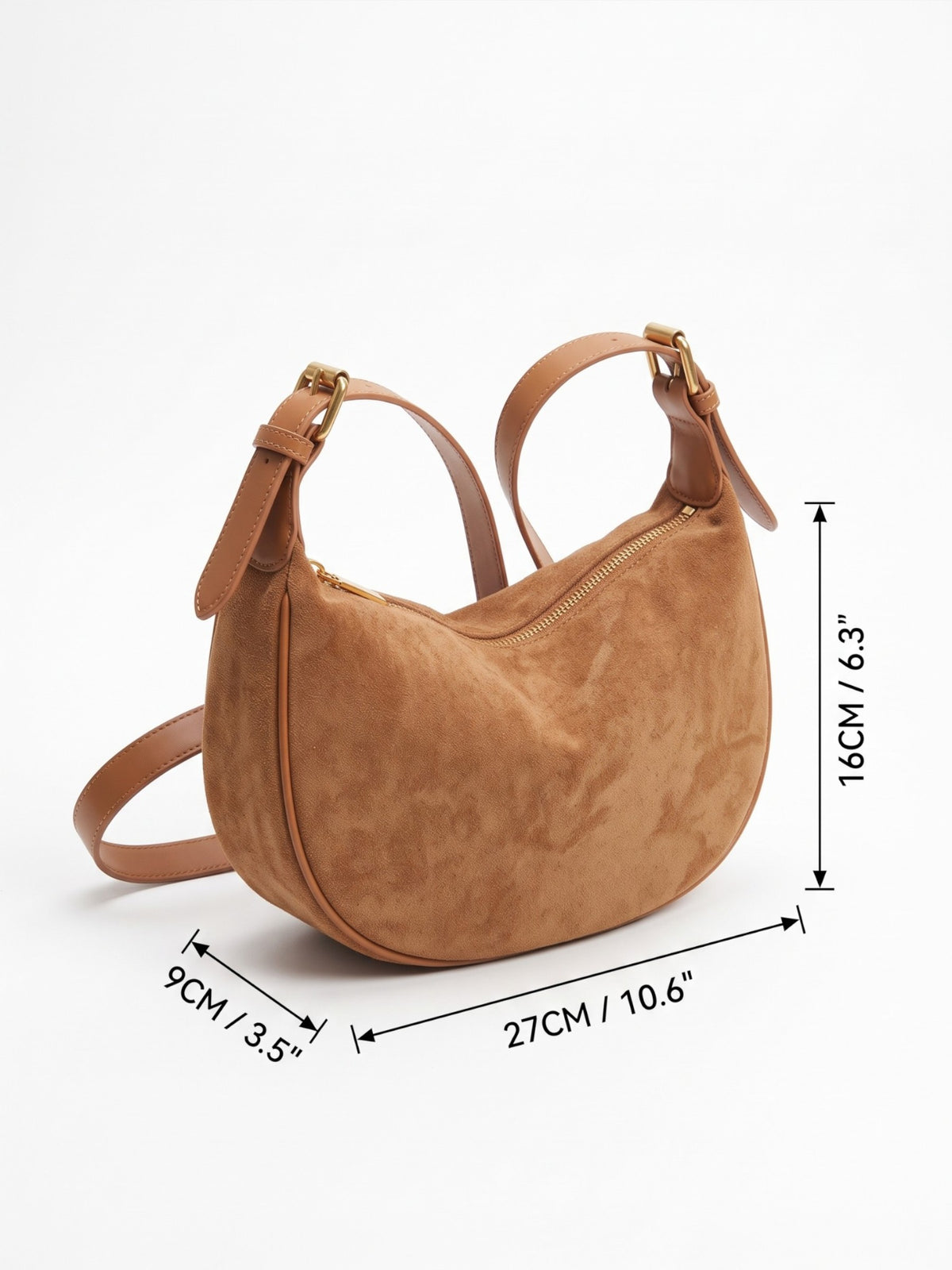 Sac Hobo Femme Suédine Zippé