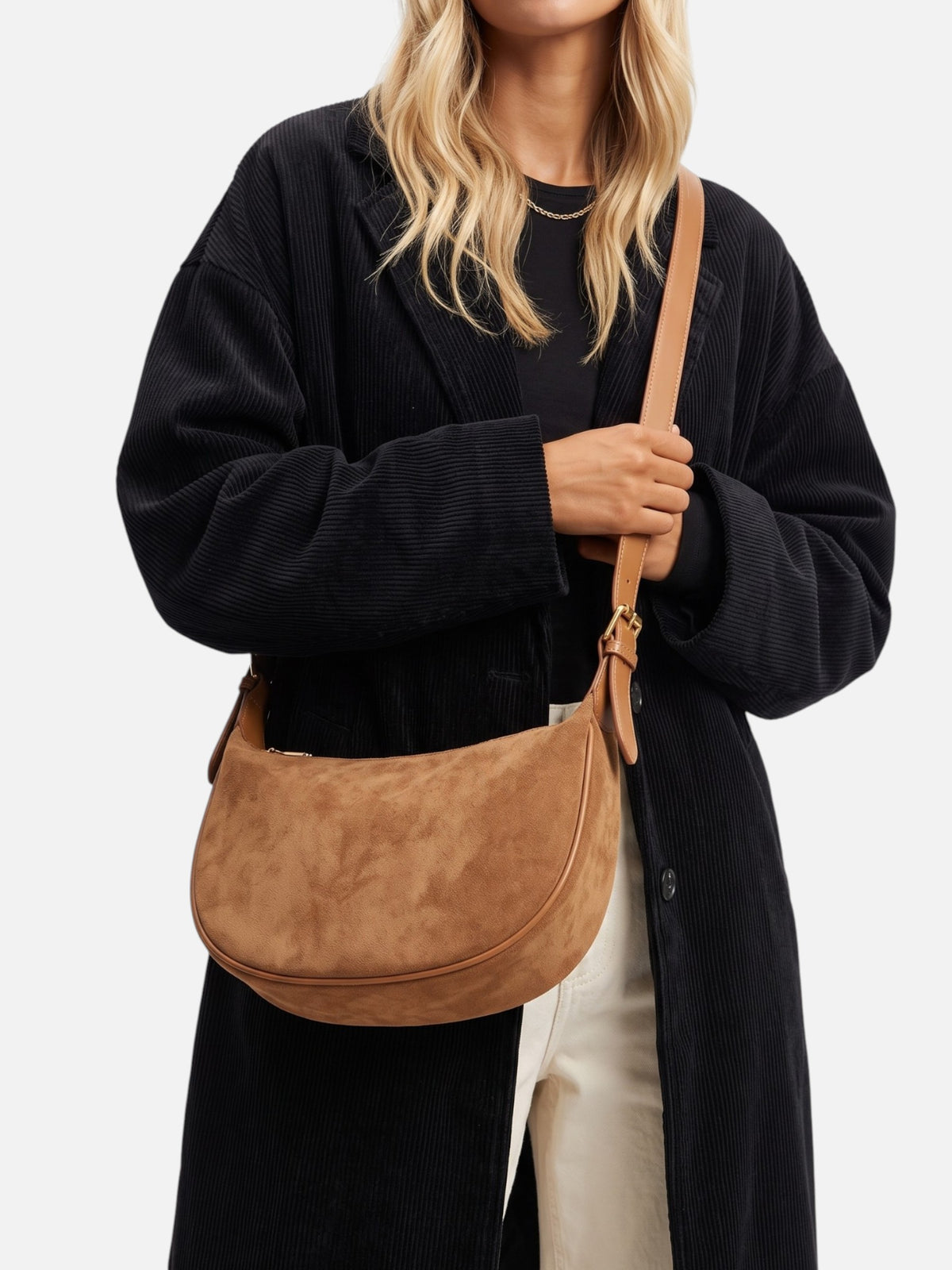 Sac Hobo Femme Suédine Zippé