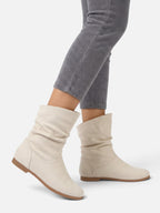 Bottes Suédine Femme Slouchy Mi-Mollet