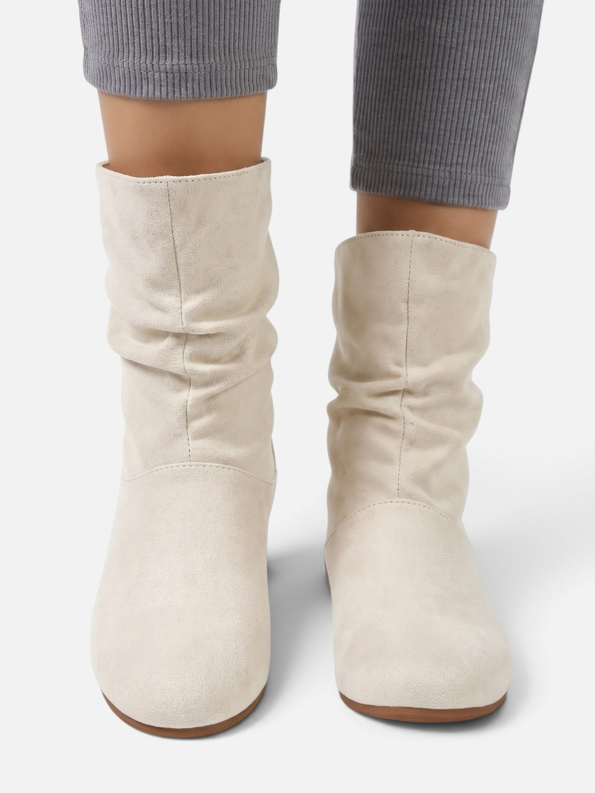 Bottes Suédine Femme Slouchy Mi-Mollet