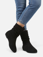 Bottes Suédine Femme Slouchy Mi-Mollet