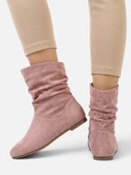 Bottes Suédine Femme Slouchy Mi-Mollet