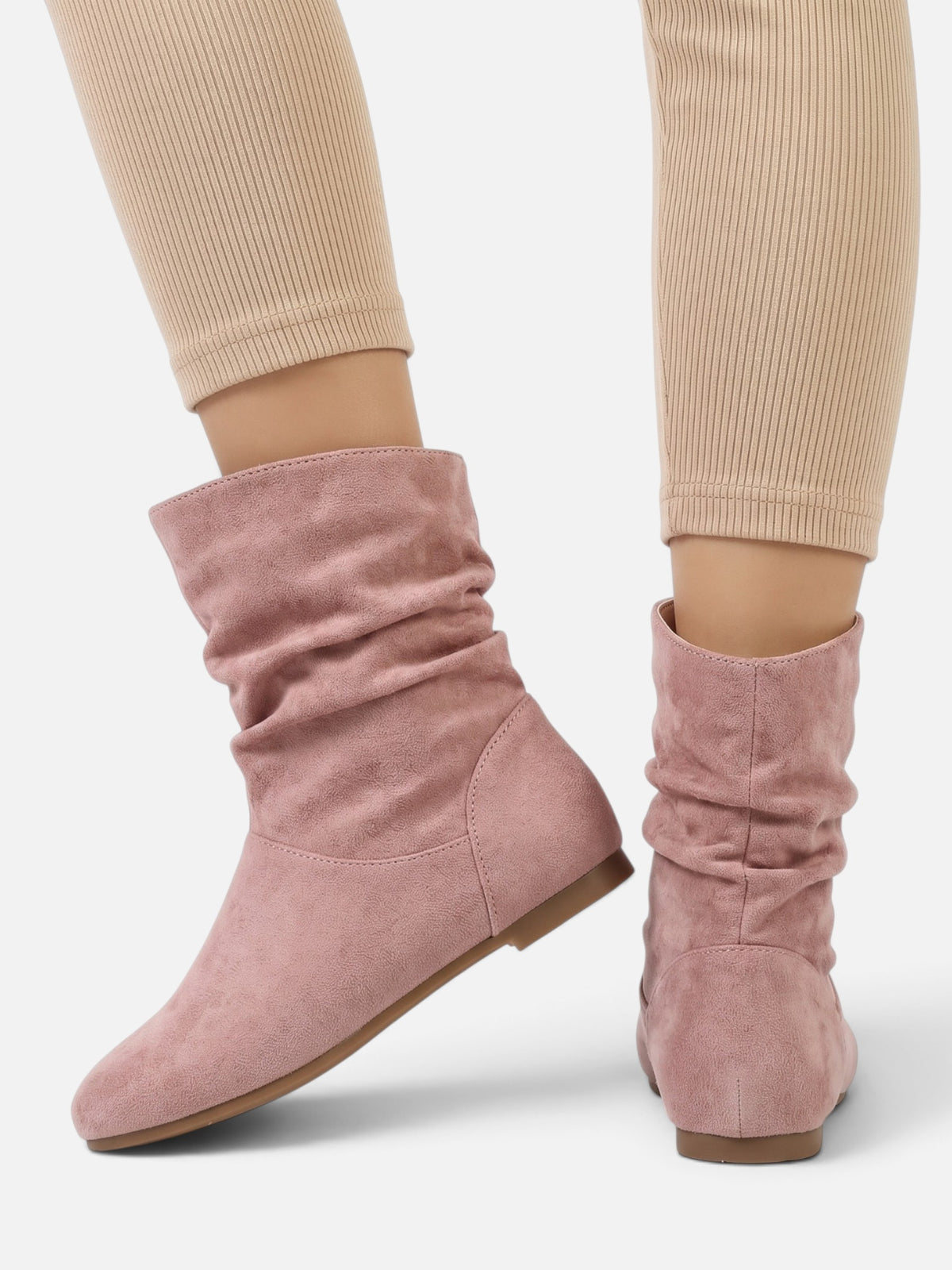 Bottes Suédine Femme Slouchy Mi-Mollet