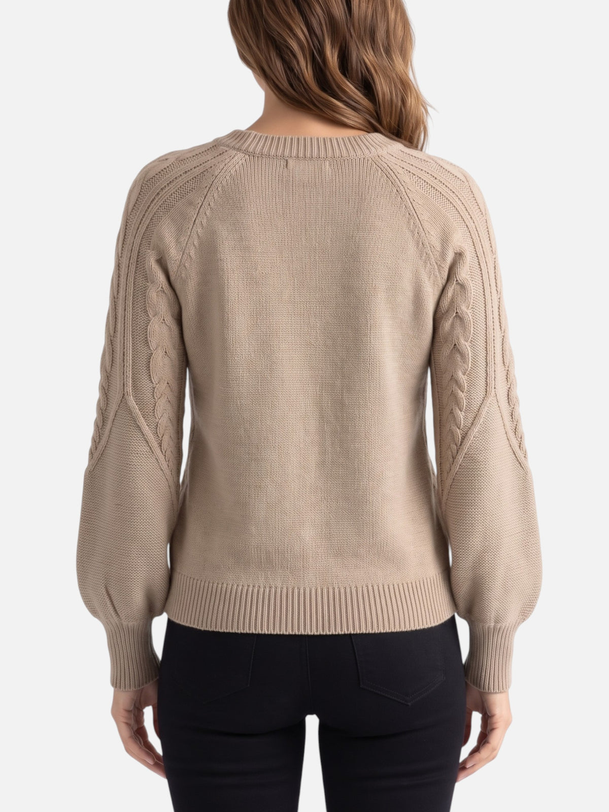 Pull Femme Torsadé Manches Ballon