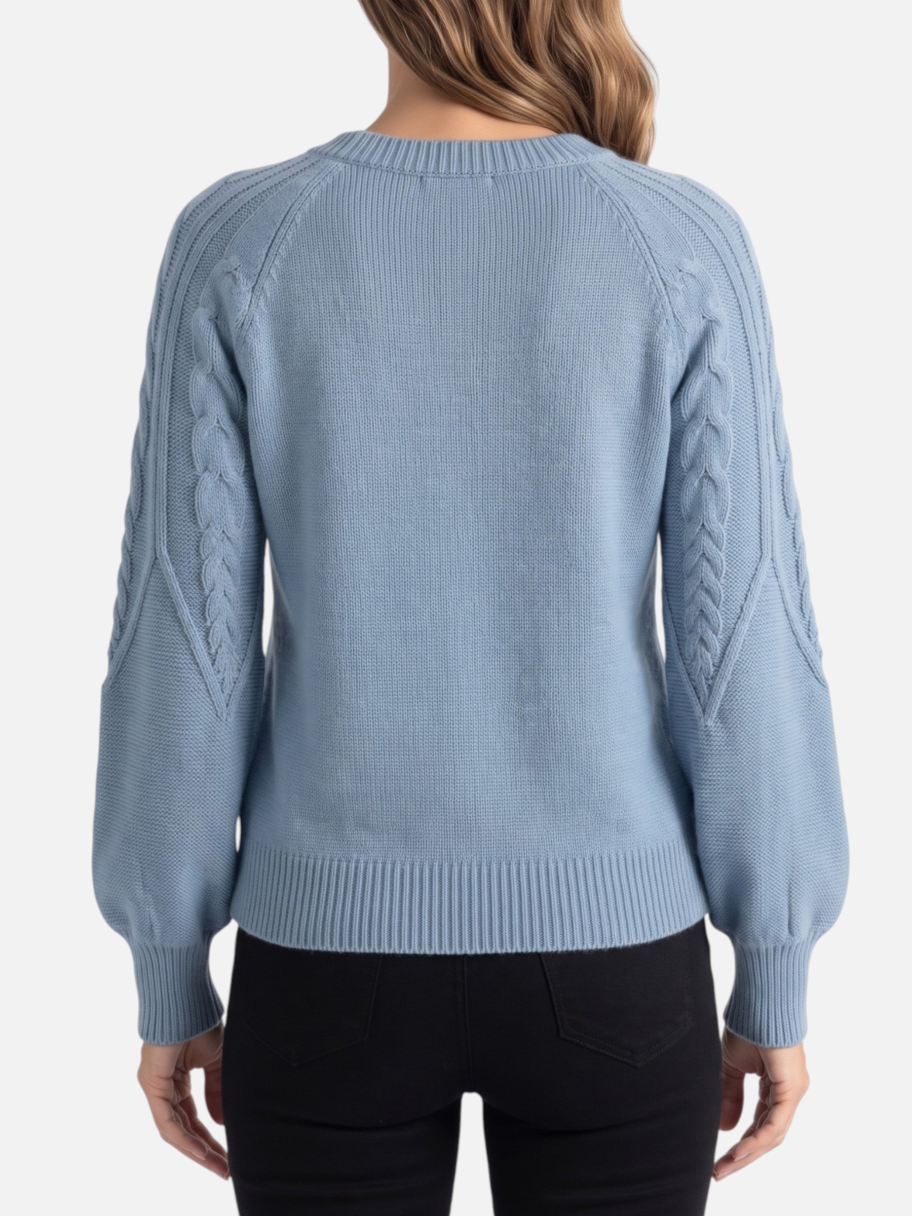 Pull Femme Torsadé Manches Ballon