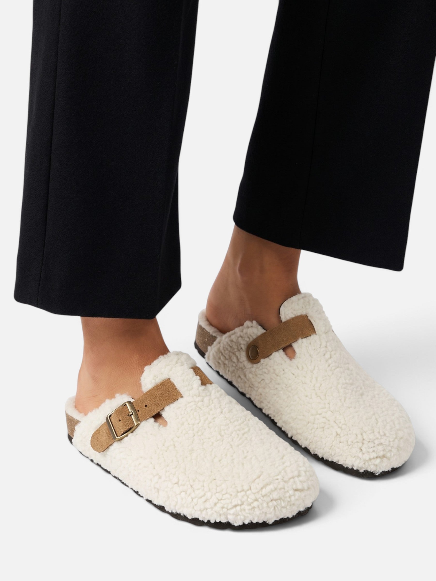 Sabots Femme Effet Laine à Boucle