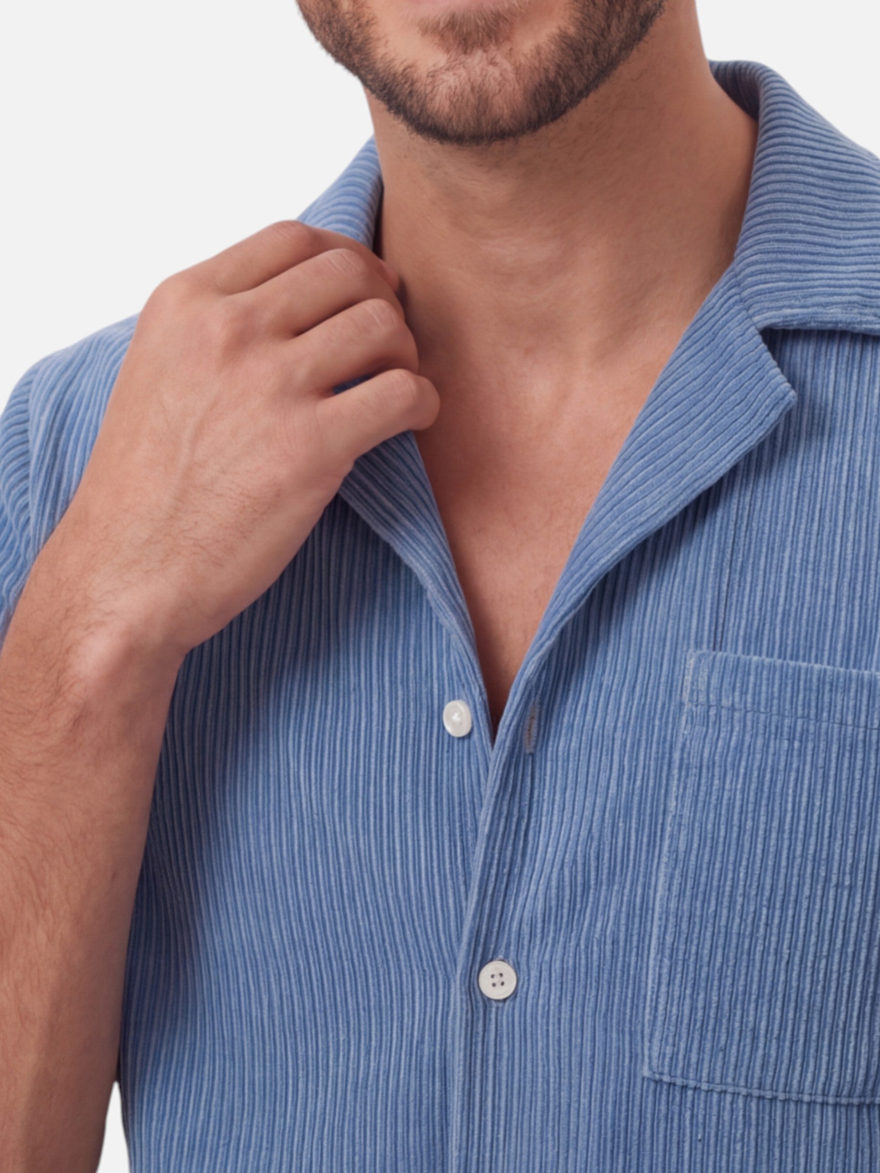 Ensemble d’été homme chemise manches courtes et short texturé
